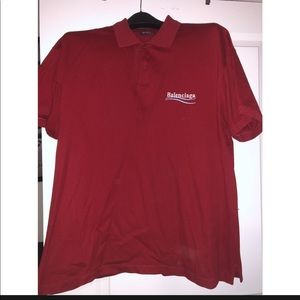 🚨SOLD🚨 Balenciaga red Campaign logo polo